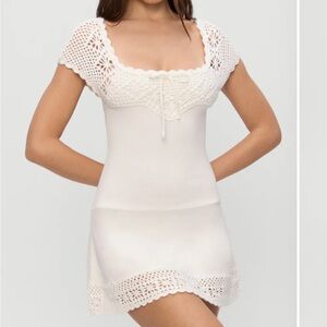 Lover Crochet Knit Mini Dress nwt